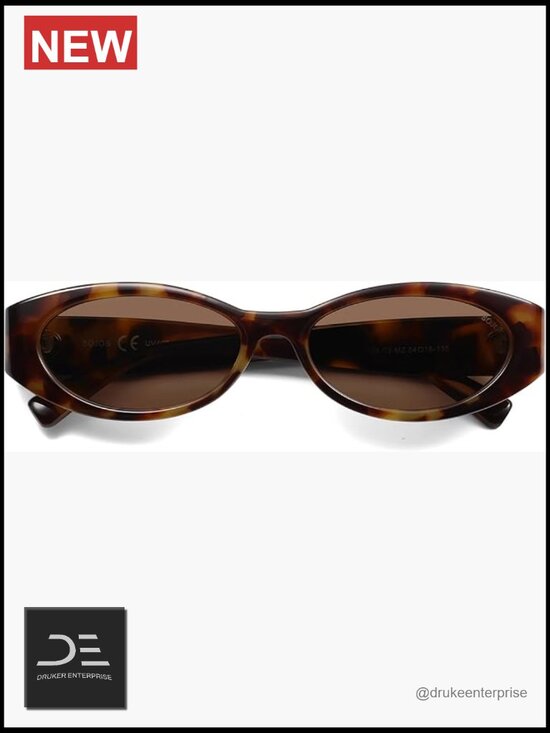 Retro Oval Polarized Sunglasses Womens Trendy Narrow Thin Y2k Sunnies UV400 main image 6